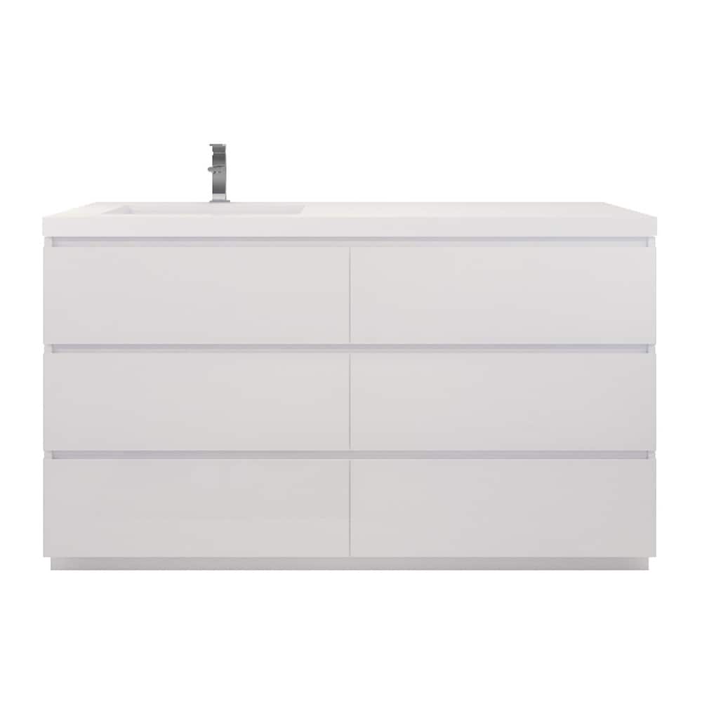 Aron 60'' Freestanding Vanity with Left Single Sink