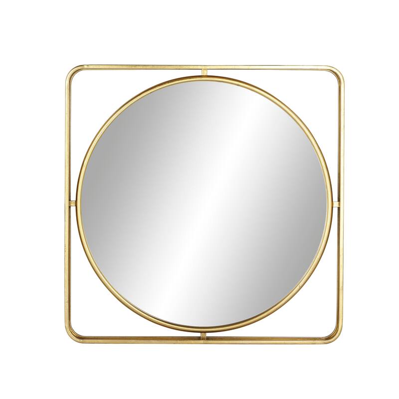 Gold Metal Room Wall Mirror - 34 x 4 x 34Round