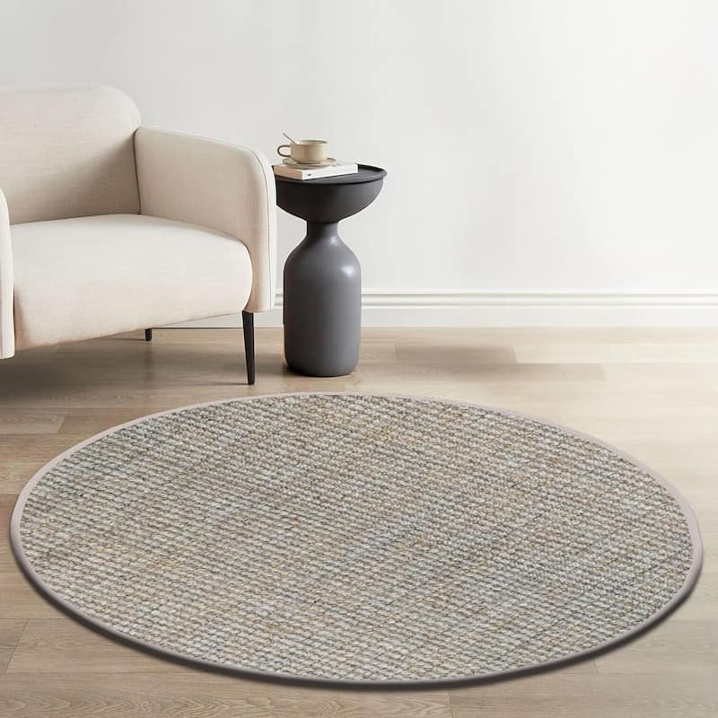 Delara Premium Handwoven Natural Fiber Area Rug, 60% Wool 40% Jute excellent choice in high-traffic areas such as Living rooms