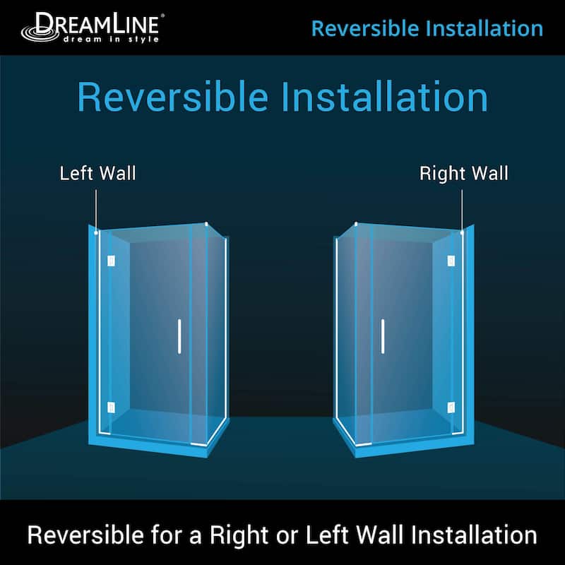DreamLine Unidoor-X 60 in. W x 34 3/8 in. D x 72 in. H Frameless Hinged Shower Enclosure - 34.38" x 60"