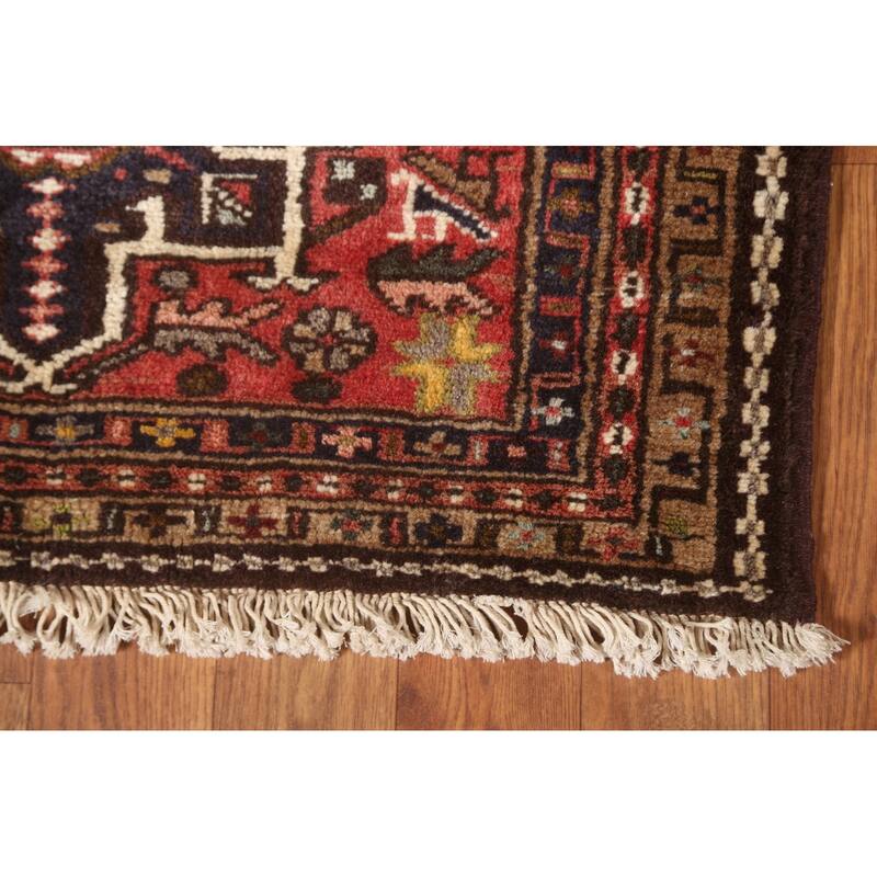 Tribal / Geometric Gharajeh Persian Runner Rug Handmade Wool Carpet - 2'5" x 9'6"