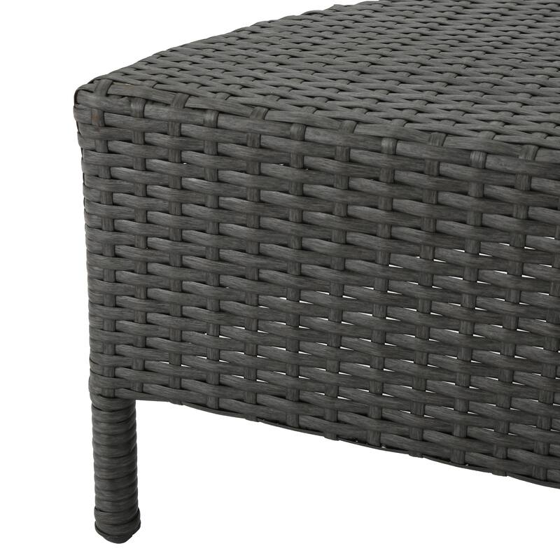 Newton Outdoor Half-Round Coffee Table - Wicker - Gray by Christopher Knight Home