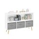preview thumbnail 9 of 9, Kids bookcase with Collapsible Fabric Drawers, Children's Book Display, Toy Storage Cabinet Organizer