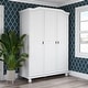 preview thumbnail 1 of 43, Palace Imports 100% Solid Wood Kyle 3-Door Wardrobe Armoire with Raised Panel or Mirrored Doors