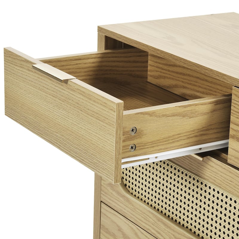 Rattan 7 Drawer Dressers Storage Cabinet Chest Of Drawer