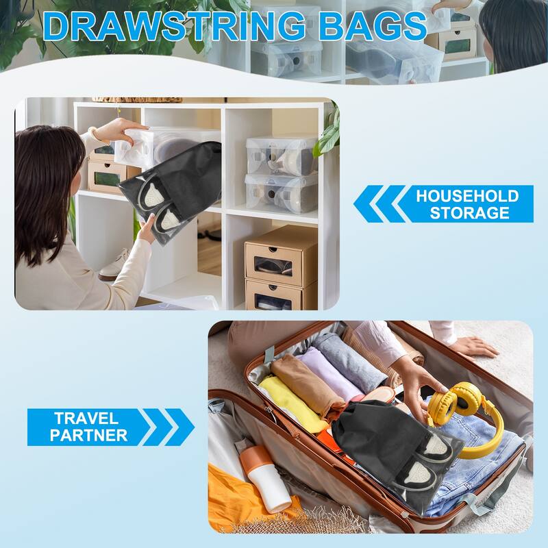 12Pcs Drawstring Shoe Bag 14x11" Travel Shoe Bags Shoe Organizer Pouch