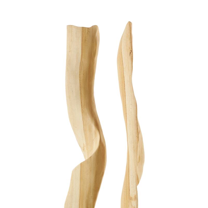 Teak Wood Abstract Handmade Live Edge Floor Sculpture - Brown - Roche River Decor - 14"W x 12"L x 60"H