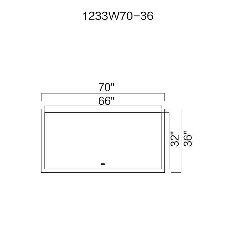 36" x 70" Abigail Matte White Rectangle LED Wall Mirror