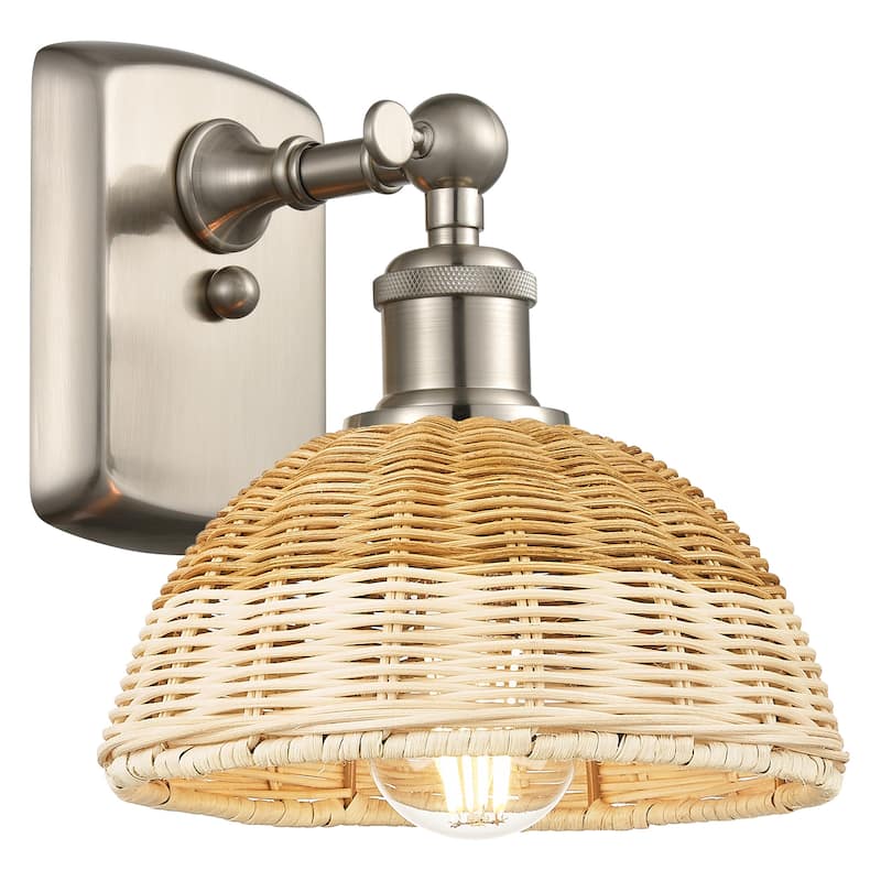 Innovations Lighting 516-1W-8-8 Bristol Natural II Sconce Bristol - Brushed Satin Nickel / Natural