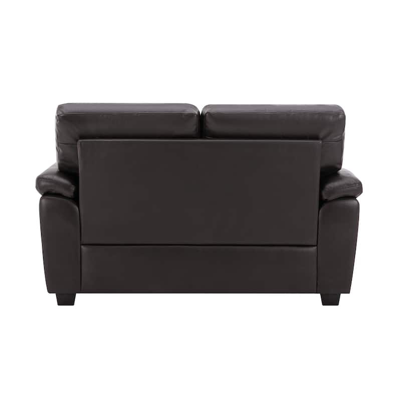 Morden Fort Upholstered Living Room Set, 2 Pieces, Faux Leather Loveseat and Sofa