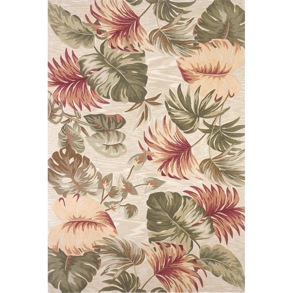 Porch & Den Hand-tufted Wool Palm Leaves Area Rug