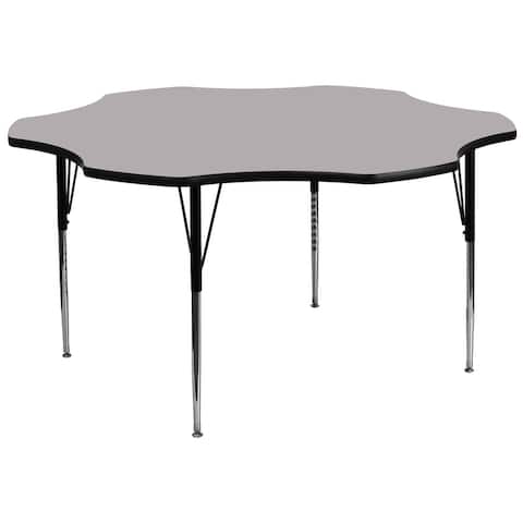 60'' Flower Thermal Laminate Activity Table - Adjustable Legs