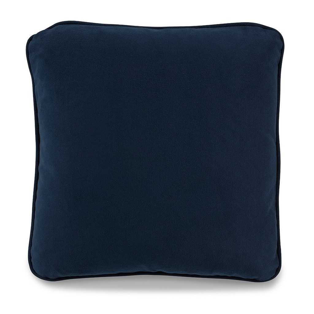 Wali Square Accent Throw Pillow, 20 Inch, Feather Fill, Blue Polyester