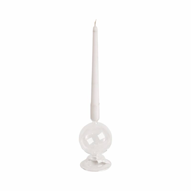 Modern Candle Holder with Round Bubble Sculptural Base - 4" x 4" x 7"