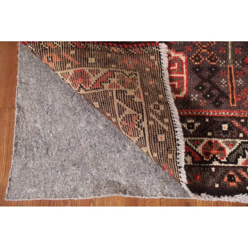 Red Qashqai Persian Vintage Area Rug Handmade Wool Carpet - 5'2"x 7'8"