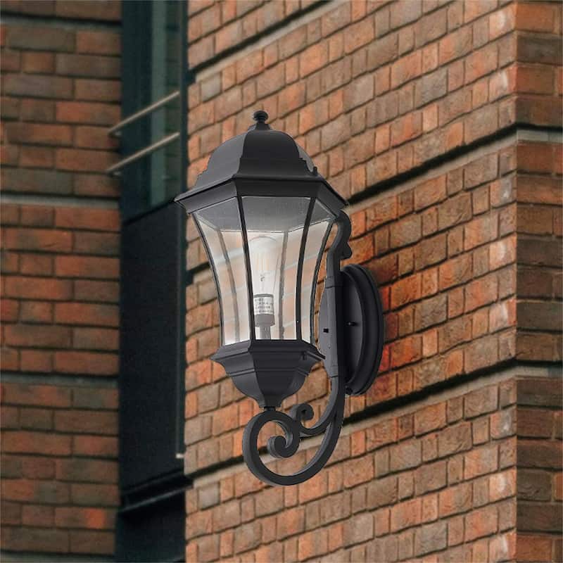 Outdoor Weatherproof Wall Lantern with Sensor,Bubble Glass (No Bulb)