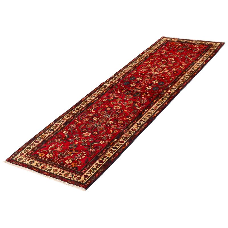 ECARPETGALLERY Hand-knotted Andelz Red Wool Rug - 3'4 x 10'8