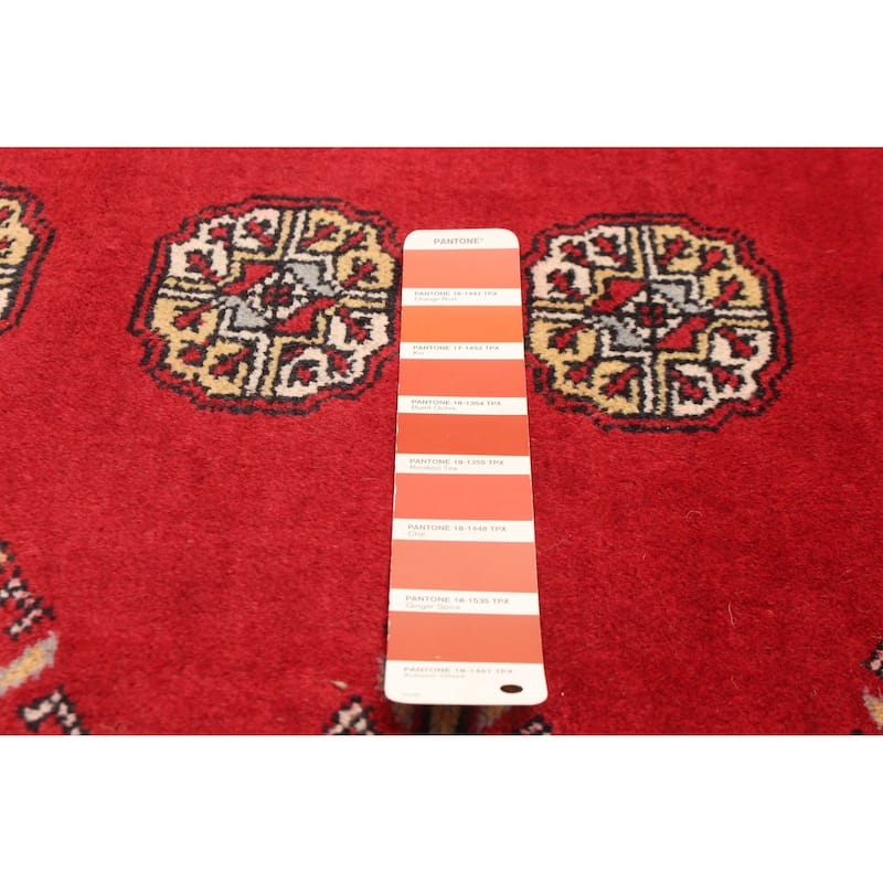 ECARPETGALLERY Hand-knotted Peshawar Bokhara Red Wool Rug - 4'2 x 5'10