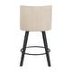 preview thumbnail 26 of 53, 26.in Swivel Bar stool PU Leather/Fabric Upholstered Counter Stool, High Back Armless Stool with Wooden Legs