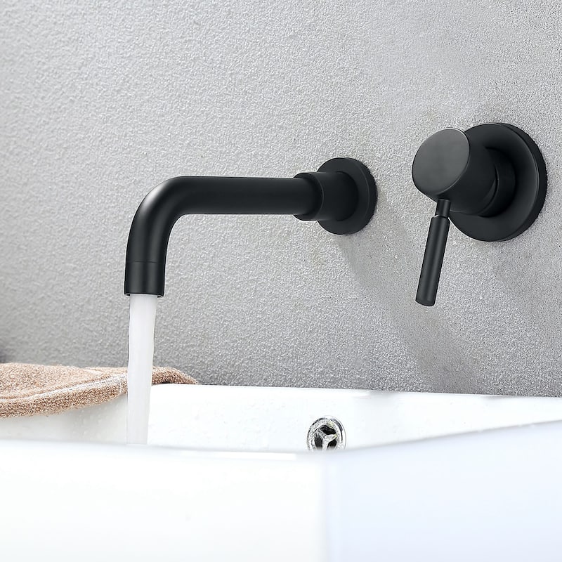1.2 GPM Matte Black Wall Mounted Bathroom Faucet - Matte Black