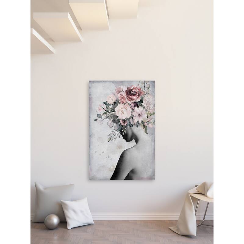 'Fresh Floral Crown' Painting Print on Wrapped Canvas