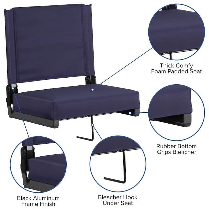 Ultra-Padded Stadium Chair - 18"W x 14"D x 18"H - 18"W x 14"D x 18"H
