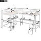 preview thumbnail 3 of 21, Wood Twin Size L-Shaped Loft Bed with Ladder and 2 Built-in L-Shaped Desks