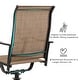 preview thumbnail 5 of 16, Brown Swivel Textilene and Iron Outdoor Patio Chairs with Powder-coated Finish