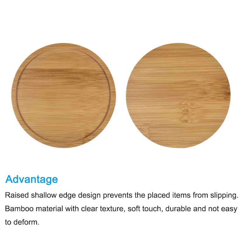 Plant Pot Saucers OD Bamboo Round Flower Drip Trays for Indoors