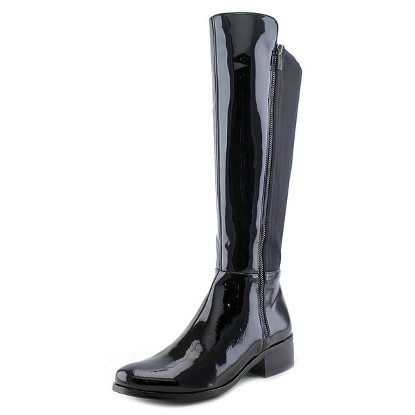 AquaDiva Karen Women Round Toe Patent Leather Knee High Boot