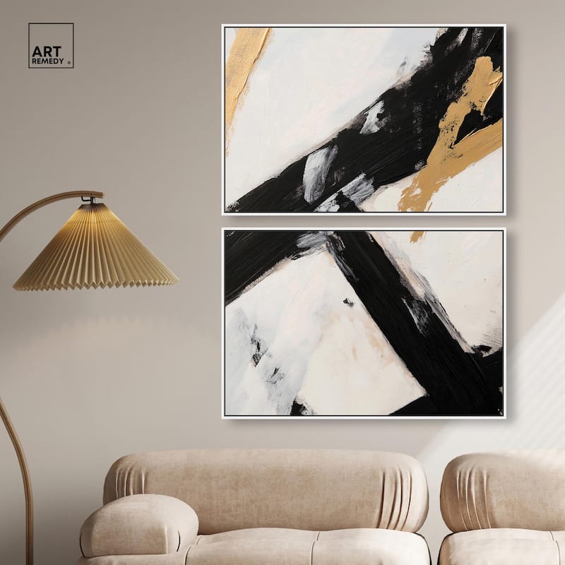 Weight of Black I Canvas Set of 2 by Art Remedy