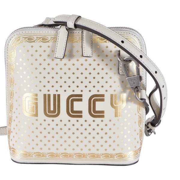 Shop Gucci Women&#39;s 511189 GUCCY Gold White Moon Stars Small Crossbody Purse Bag - On Sale ...