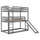 preview thumbnail 6 of 7, Twin over Twin Unique Adjustable Triple Bunk Bed with Slide and Ladder