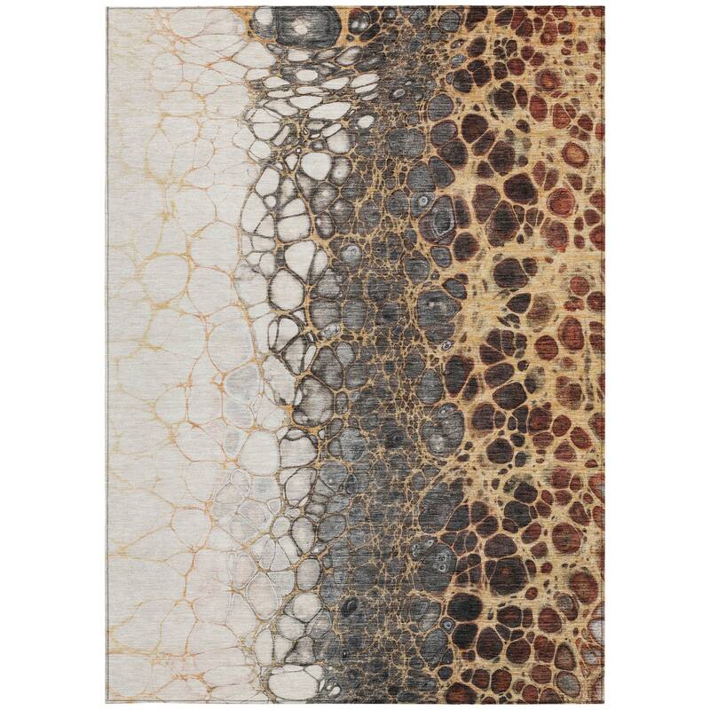 HomeRoots Abstract Transitional Rectangle Outdoor Rug