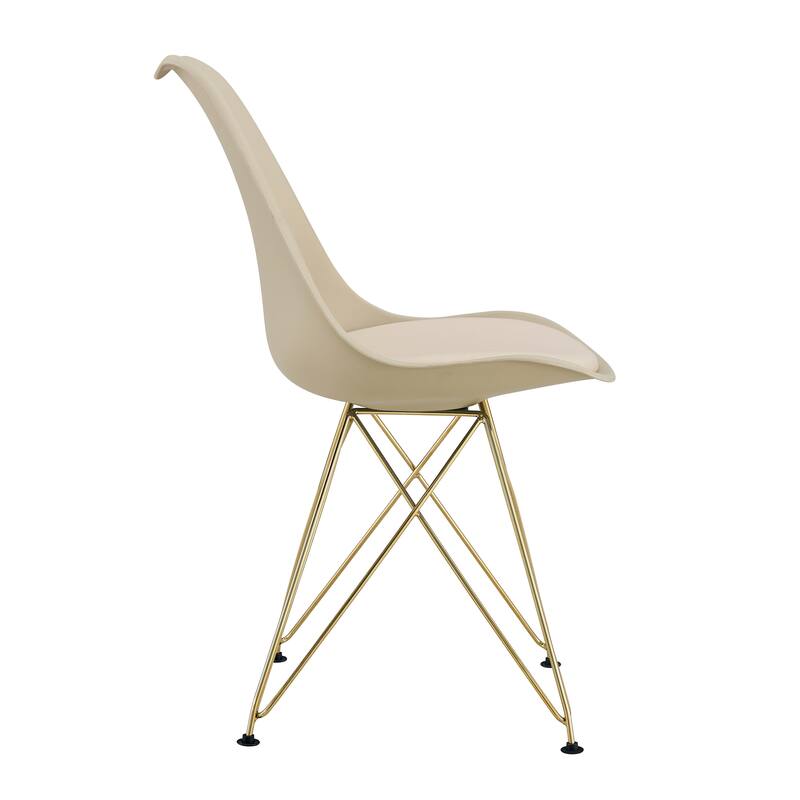 Modern Dining Chairs with Plastic Seat and Metal Legs (Set of 4)