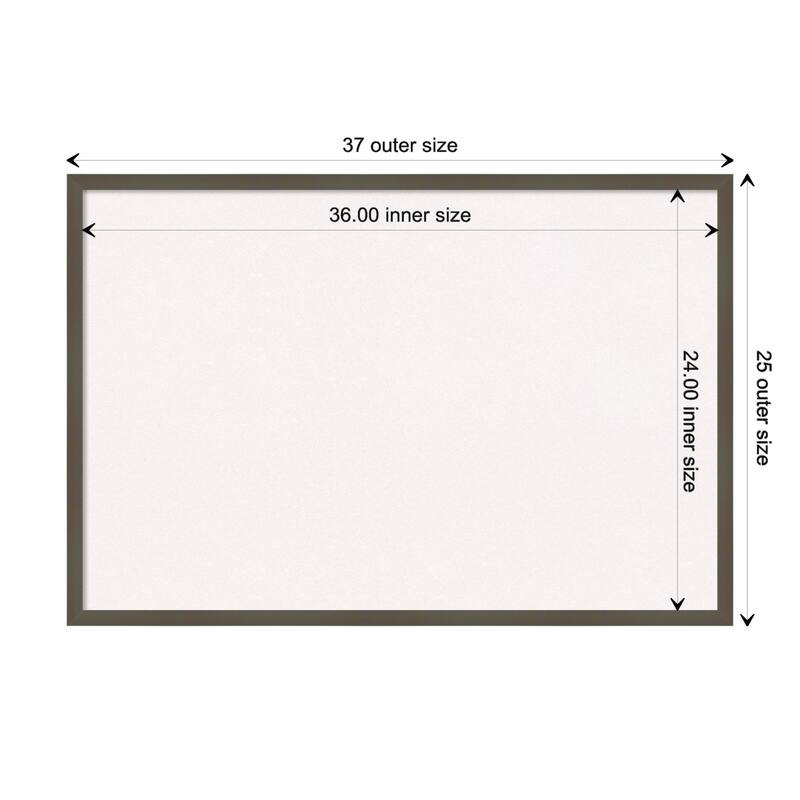 Svelte Wood Framed White Corkboard Bulletin Board - Svelte Clay Grey - Board Size 36x24