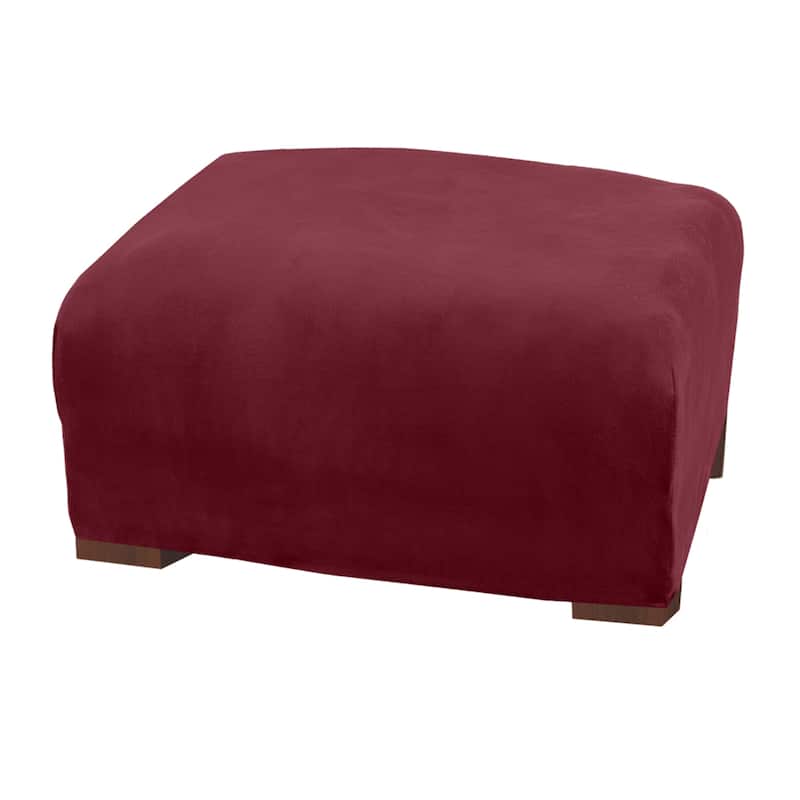 Premium Stretch Velvet-Plush Ottoman Slipcover
