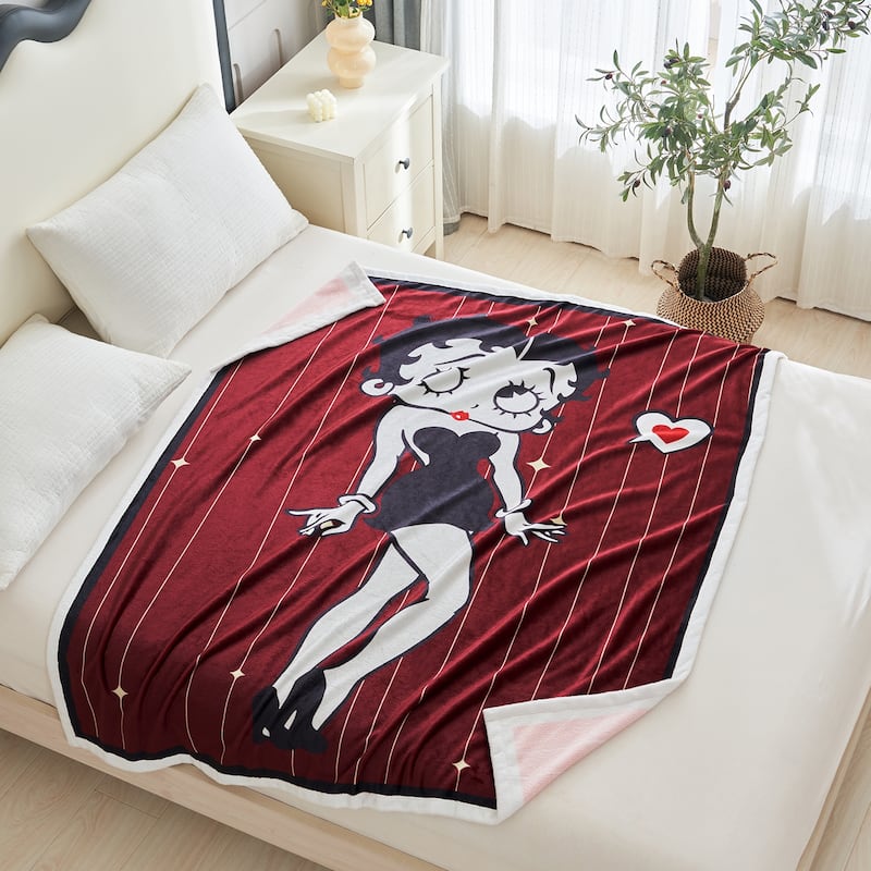 Betty Boop Super Soft Fleece Plush Throw Blanket for Couch Bed Sofa