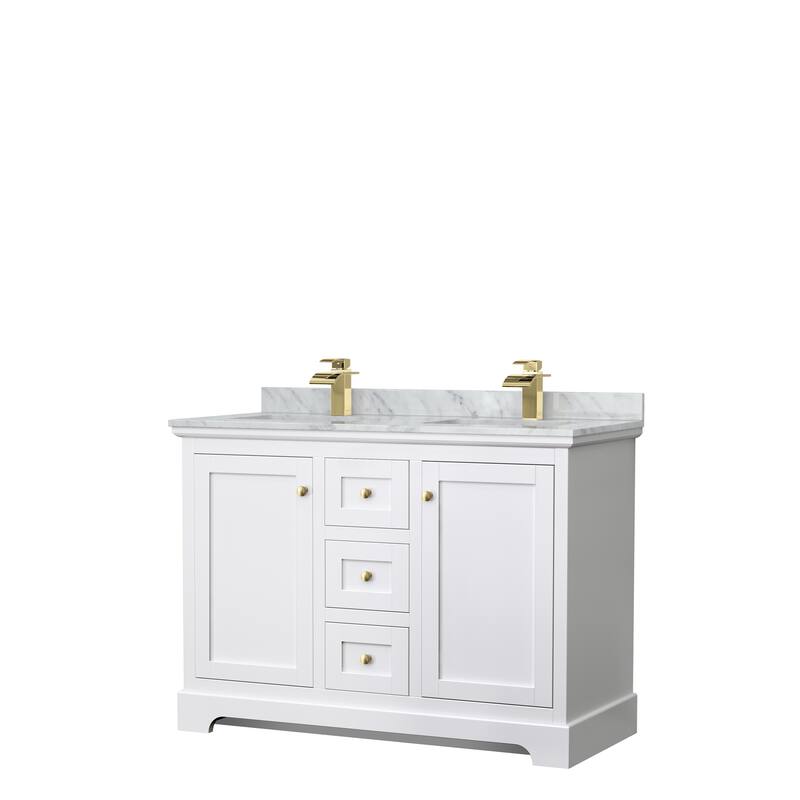 Avery 48-Inch Double Vanity Set with Square Sinks, No Mirror