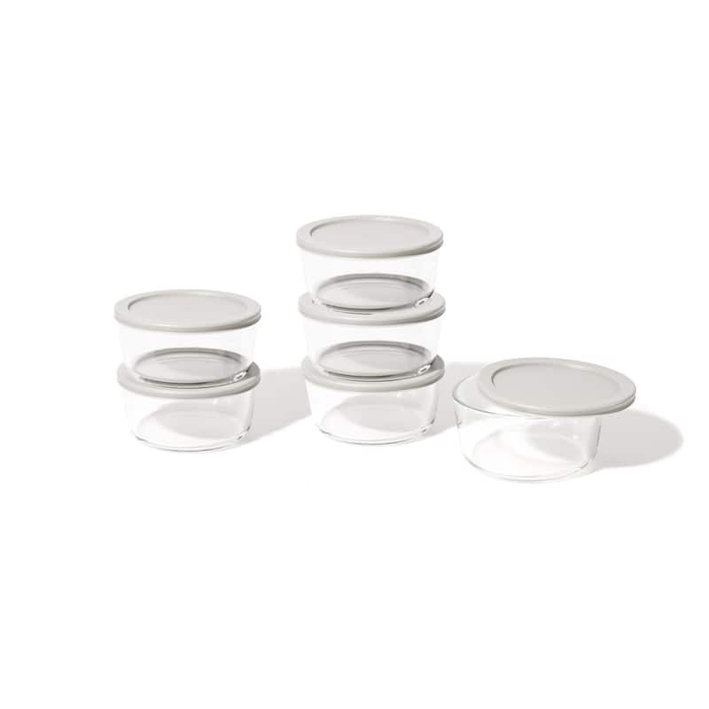 Glass Food Storage Containers Set - Round, 4-Cup (32oz) BPA-Free, Microwave & Oven Safe, Airtight Lids