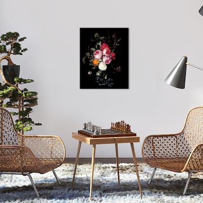 Wynwood Studio Canvas Floral and Botanical Christian Luycks - A Festoon of Roses Pink and Traditional Wall Art Canvas Print