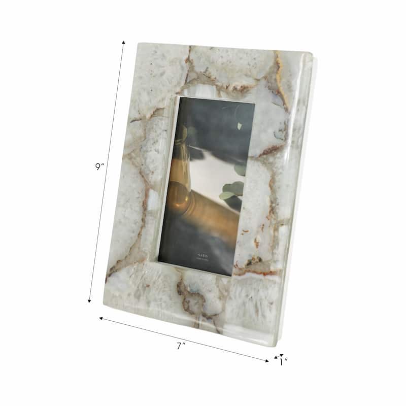 Stone Agate Decorative Frame Accents Modern Glam Style Sleek Display