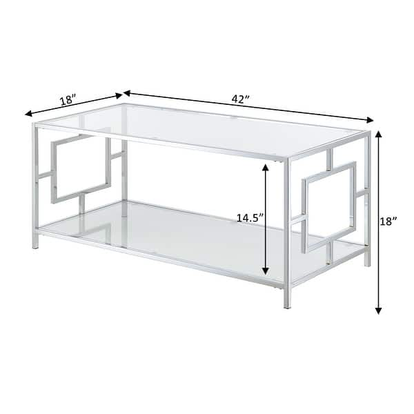 Convenience Concepts Town Square Chrome Coffee Table with Shelf - Bed ...