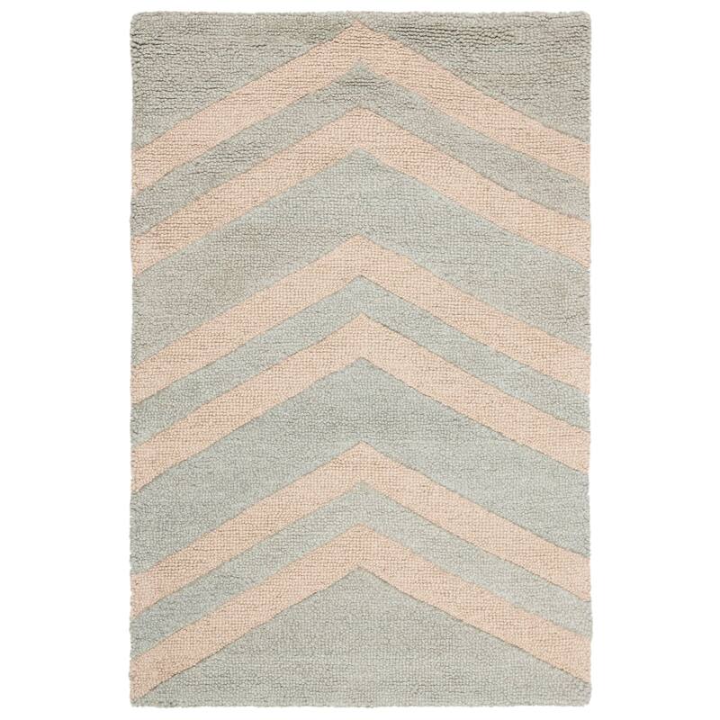 SAFAVIEH Handmade Moroccan Talma Paradise Grey Wool Rug - 2'6" x 4' - Grey/Beige