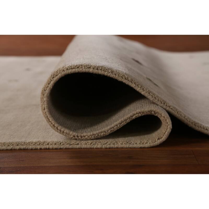 Hand Knotted Oriental 100% Wool Carpet Tribal Animal Pictorial Beige & Ivories Gabbeh Area Rug - 7' 7'' X 5' 4''