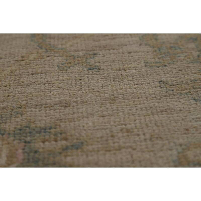 Vegetable Dye Oushak Turkish Area Rug Handmade Wool Carpet - 7'11" x 9'10"