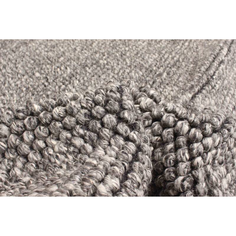 ECARPETGALLERY Braid weave Sienna Dark Grey Wool Rug - 5'3 x 7'5