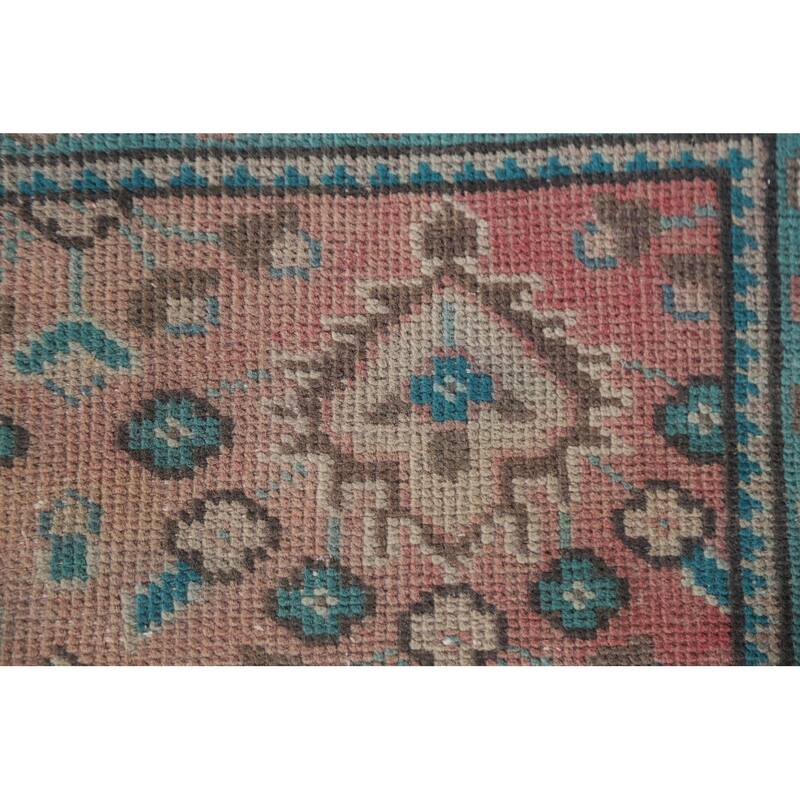 Hand Knotted Oriental 100% Wool Carpet Traditional All-Over Pink Tabriz Area Rug - 4' 7'' X 3' 1''