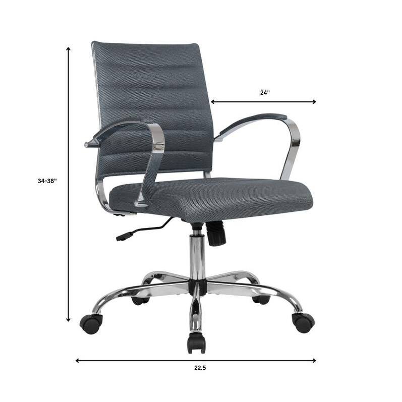 Benmar Ergonomic Mesh Office Chair with Adjustable Height, Tilt, Swivel, Stainless Steel Frame, Lumbar Support & Smooth Casters