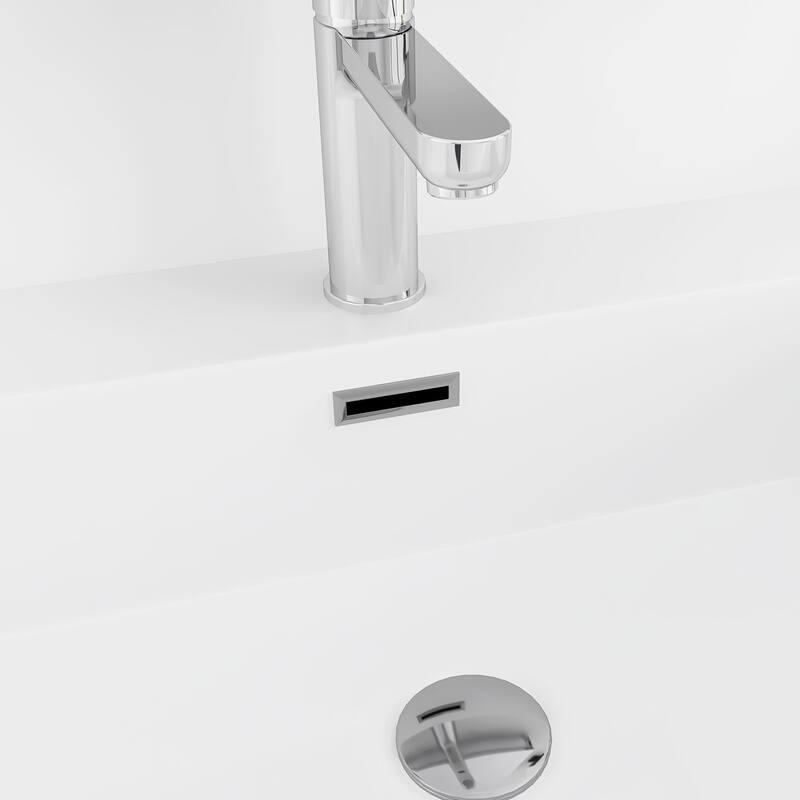 Floating Bathroom Vanity Integrated White Resin Sink